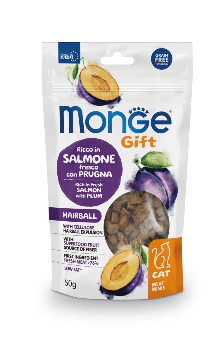 Monge Gift Cat Meat Minis Hairball Salmone e Prugne gr 50