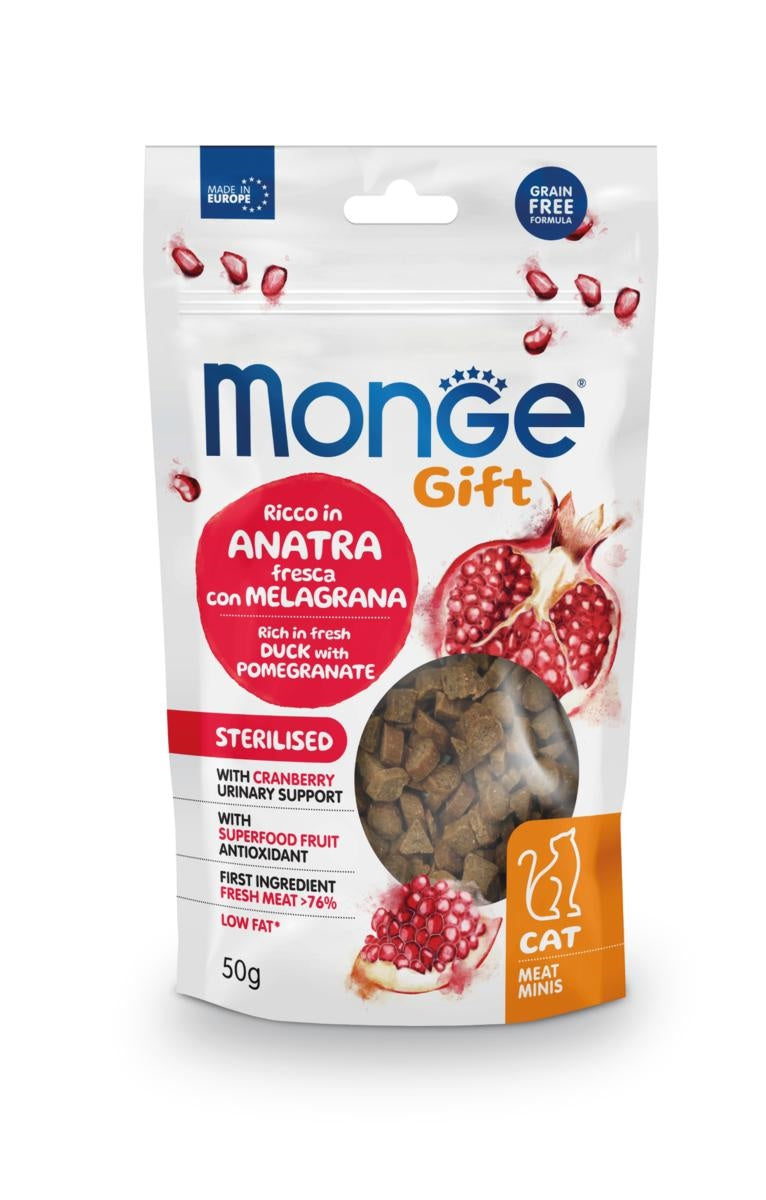 Monge Gift Cat Meat Minis Sterilised Anatra e Melagrana gr 50
