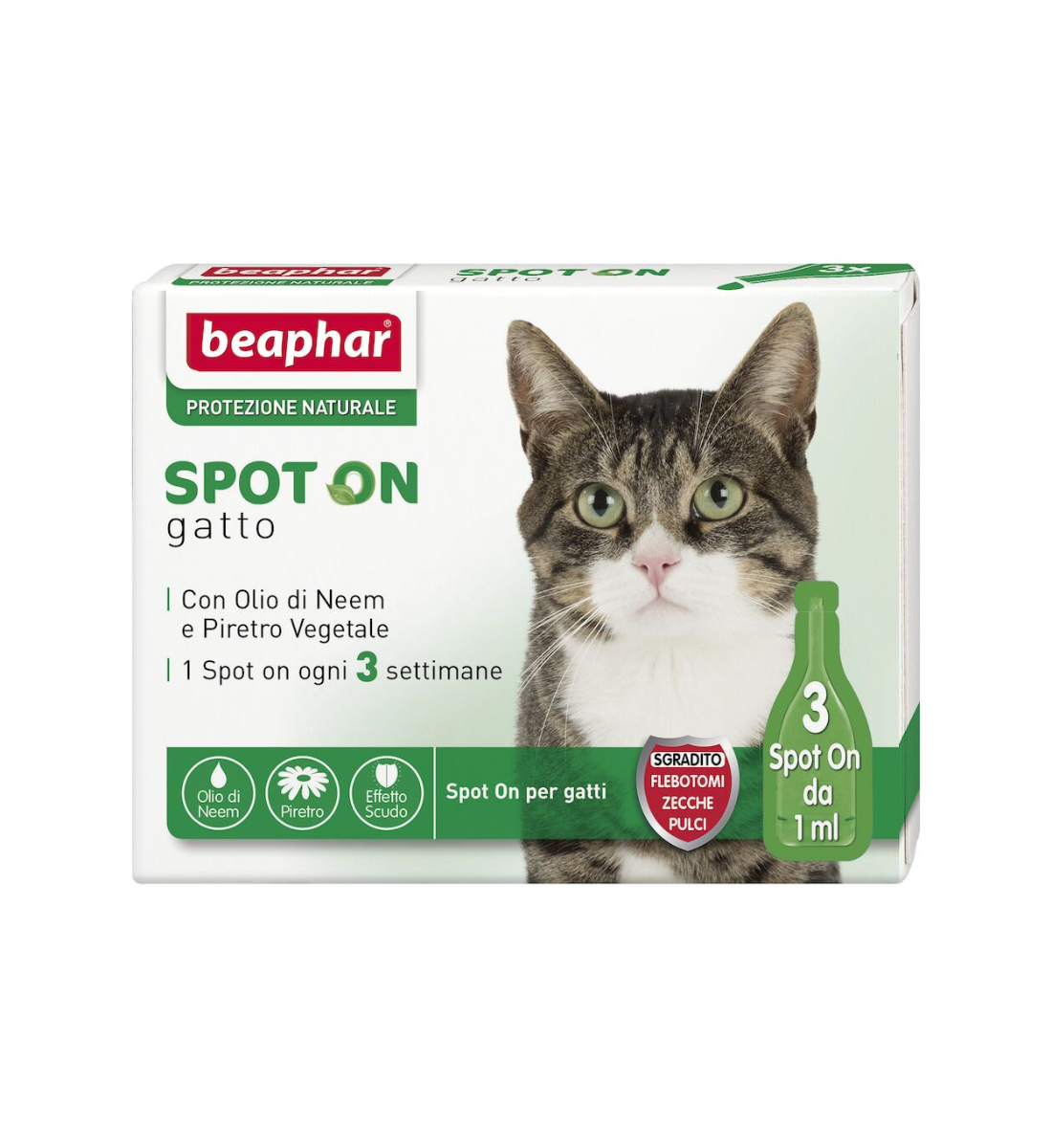 Beaphar Protezione Naturale Spot on Scudo per Gatto 3 Pipette
