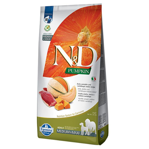 Farmina N&D Pumpkin Adult Medium/Maxi Anatra, Zucca e Melone cantalupo