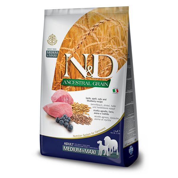 Farmina N&D Ancestral Grain Adult Medium/Maxi Agnello e Mirtillo