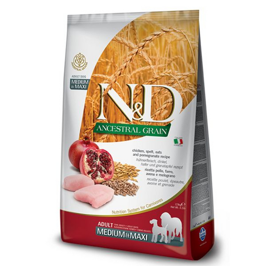Farmina N&D Ancestral Grain Adult Medium/Maxi Pollo e Melograno