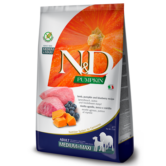 Farmina N&D Pumpkin Adult Medium & Maxi Agnello e Mirtillo 12 kg