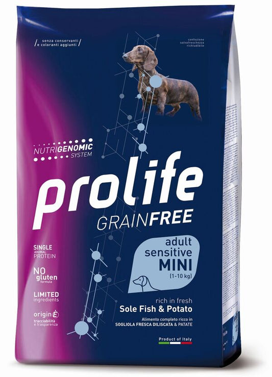 Prolife Cane Grain Free Adult Sensitive Mini Sogliola e Patate