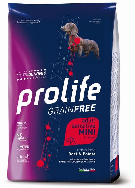 Prolife Cane Grain Free Adult Sensitive Mini Manzo e Patate