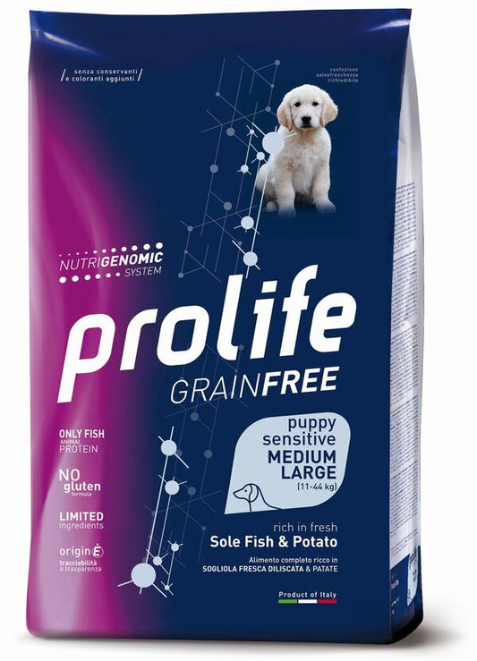 Prolife Cane Grain Free Puppy Sensitive Medium Large Sogliola e Patate
