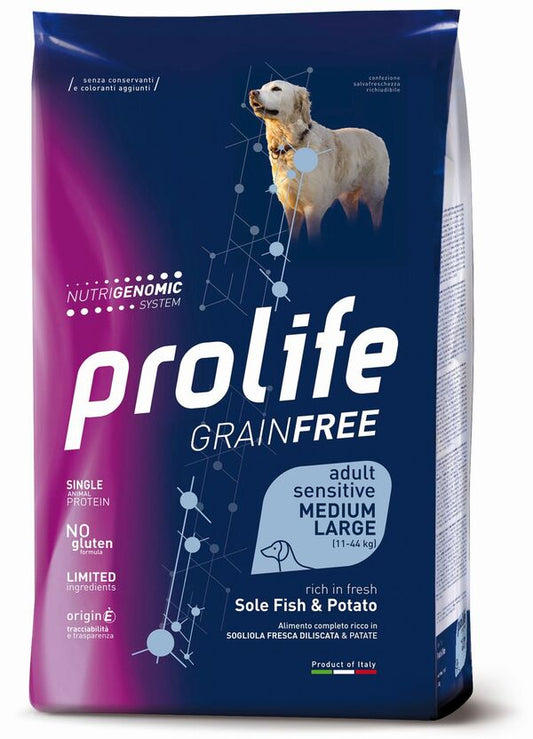 Prolife Cane Grain Free Adult Sensitive Medium Large Sogliola e Patate