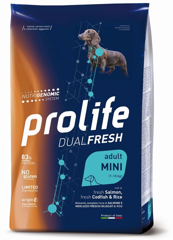 Prolife Cane Dualfresh Adult Mini Salmone Merluzzo e Riso