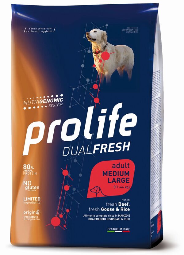 Prolife Cane Dualfresh Adult Medium Large Manzo Oca e Riso
