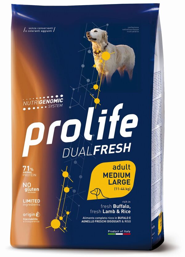 Prolife Cane Dualfresh Adult Medium Large Agnello Bufalo e Riso