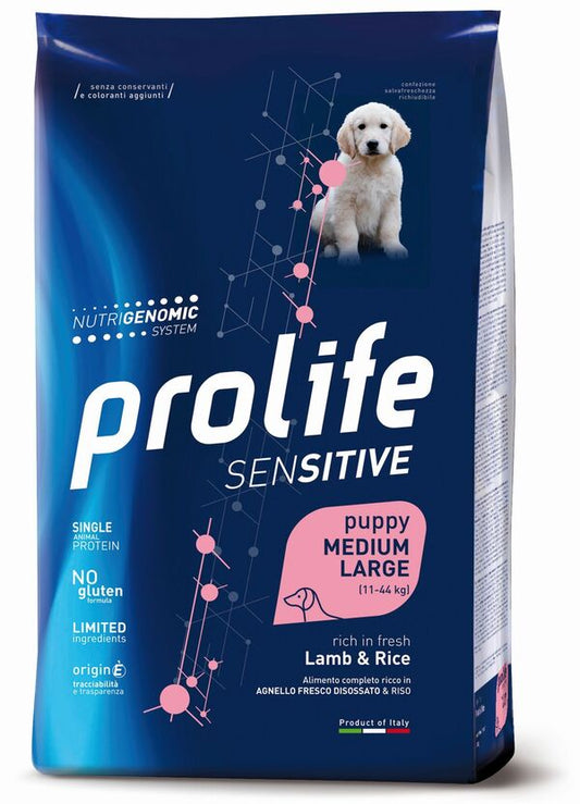 Prolife Cane Sensitive Puppy Medium Large Agnello e Riso
