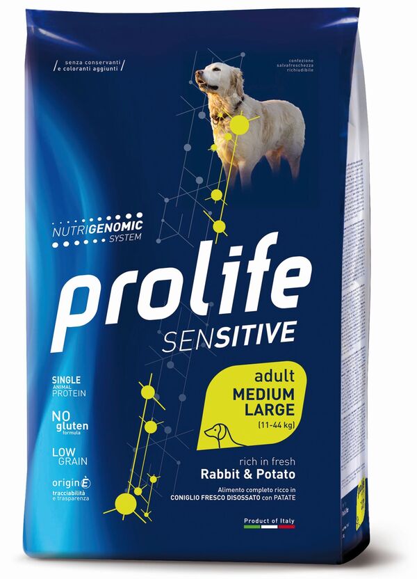 Prolife Cane Sensitive Adult Medium Large Coniglio e Patate