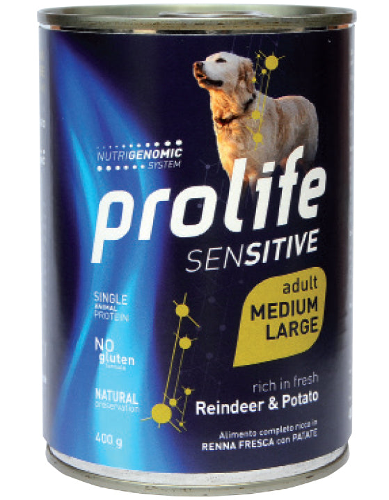 PROLIFE Sensitive Adult Medium Large Renna e Patate Umido
