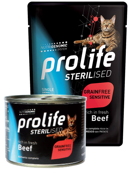 PROLIFE Gatto Sterilised Grain Free Manzo e Patate Umido